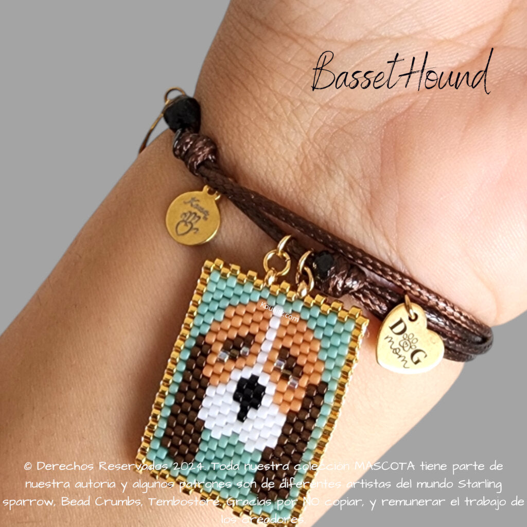 Bassethound Pulsera o Collar, Llavero, Collar o Kit