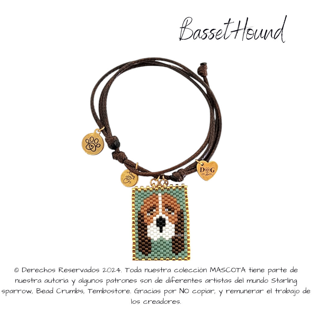 Bassethound Pulsera o Collar, Llavero, Collar o Kit