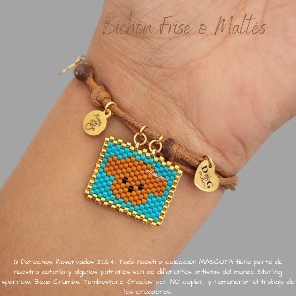 Bichón Frise o Maltés Pulsera, Llavero, Collar o Kit