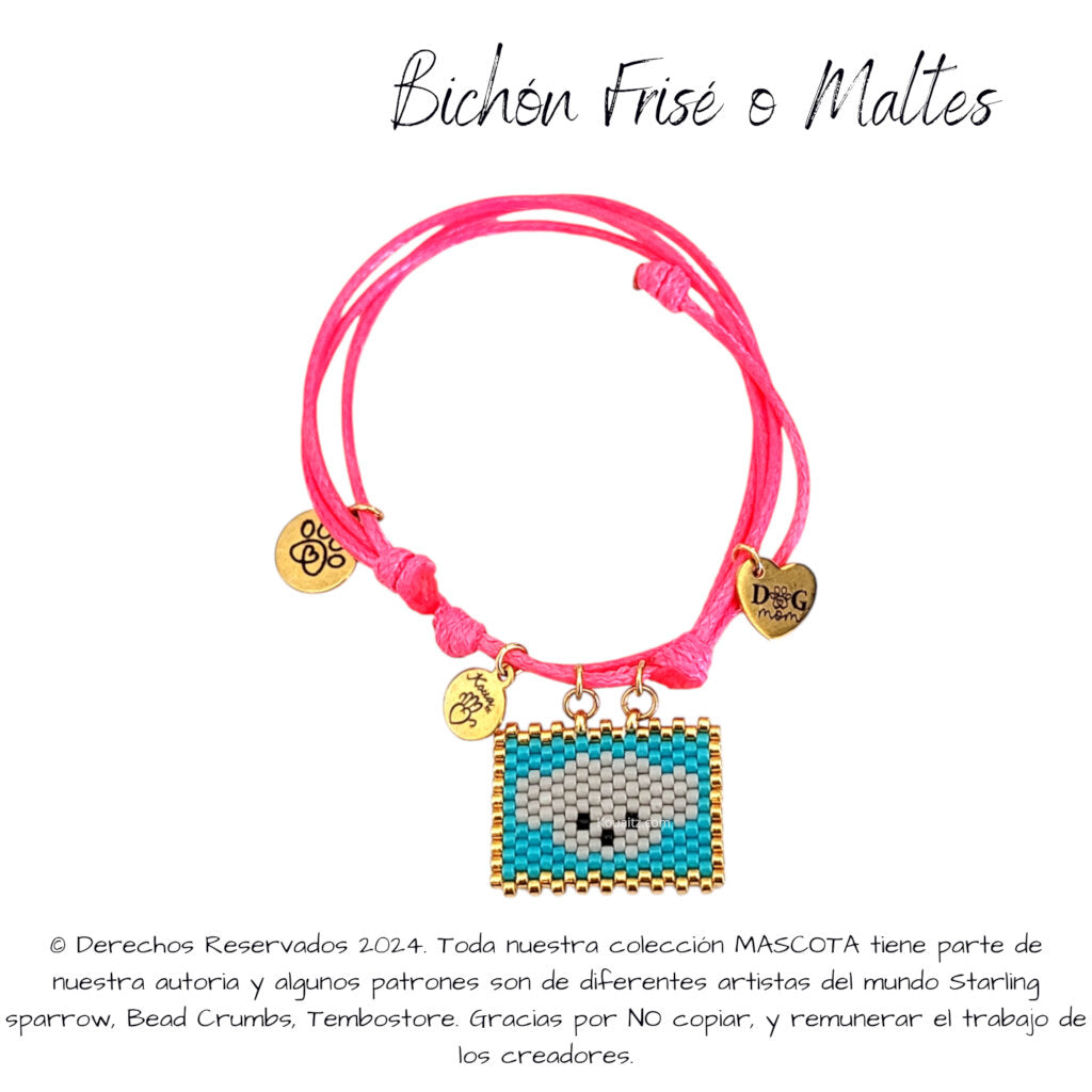 Bichón Frise o Maltés Pulsera, Llavero, Collar o Kit