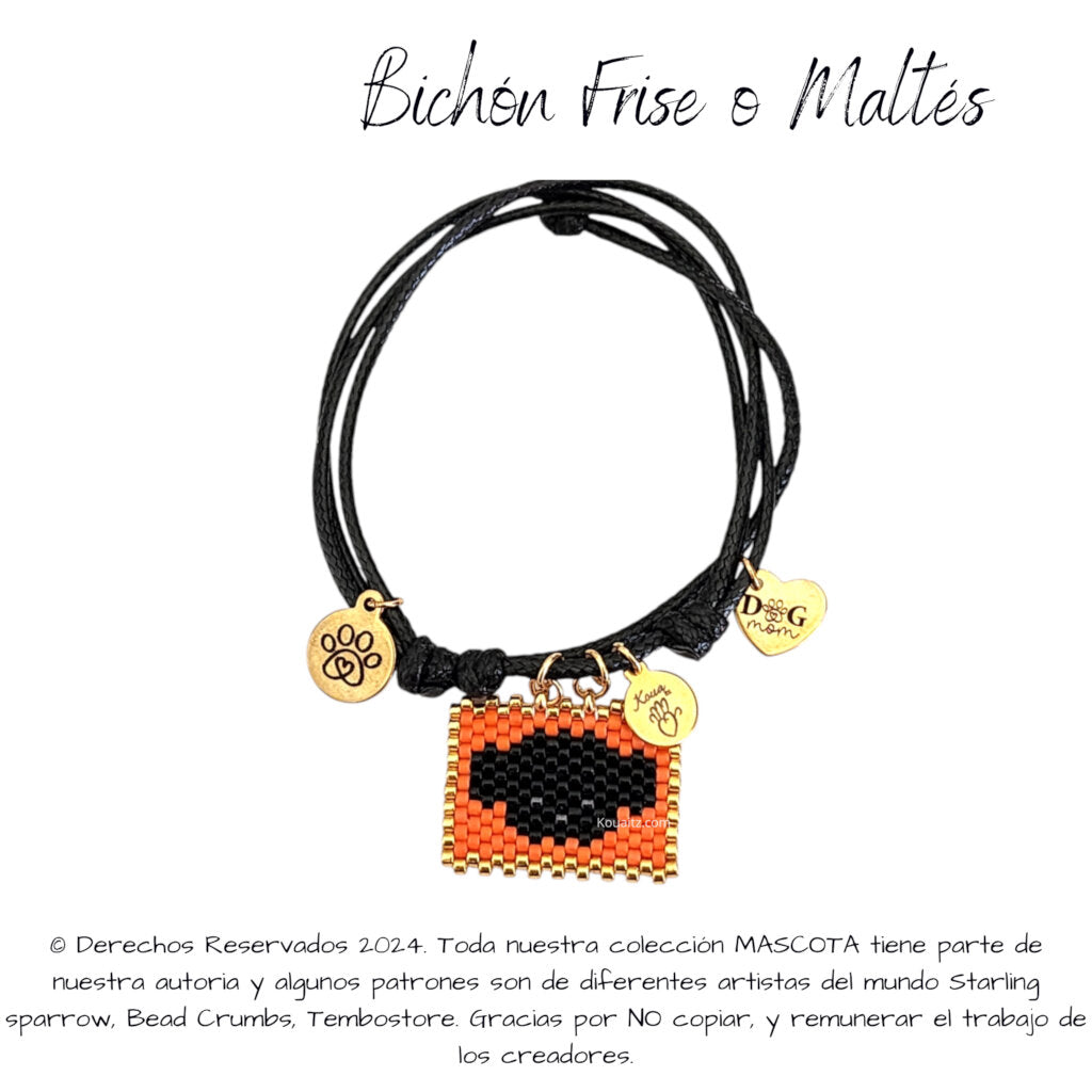 Bichón Frise o Maltés Pulsera, Llavero, Collar o Kit