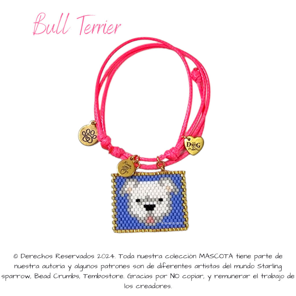 Bull Terrier Pulsera, Llavero, Collar o Kit