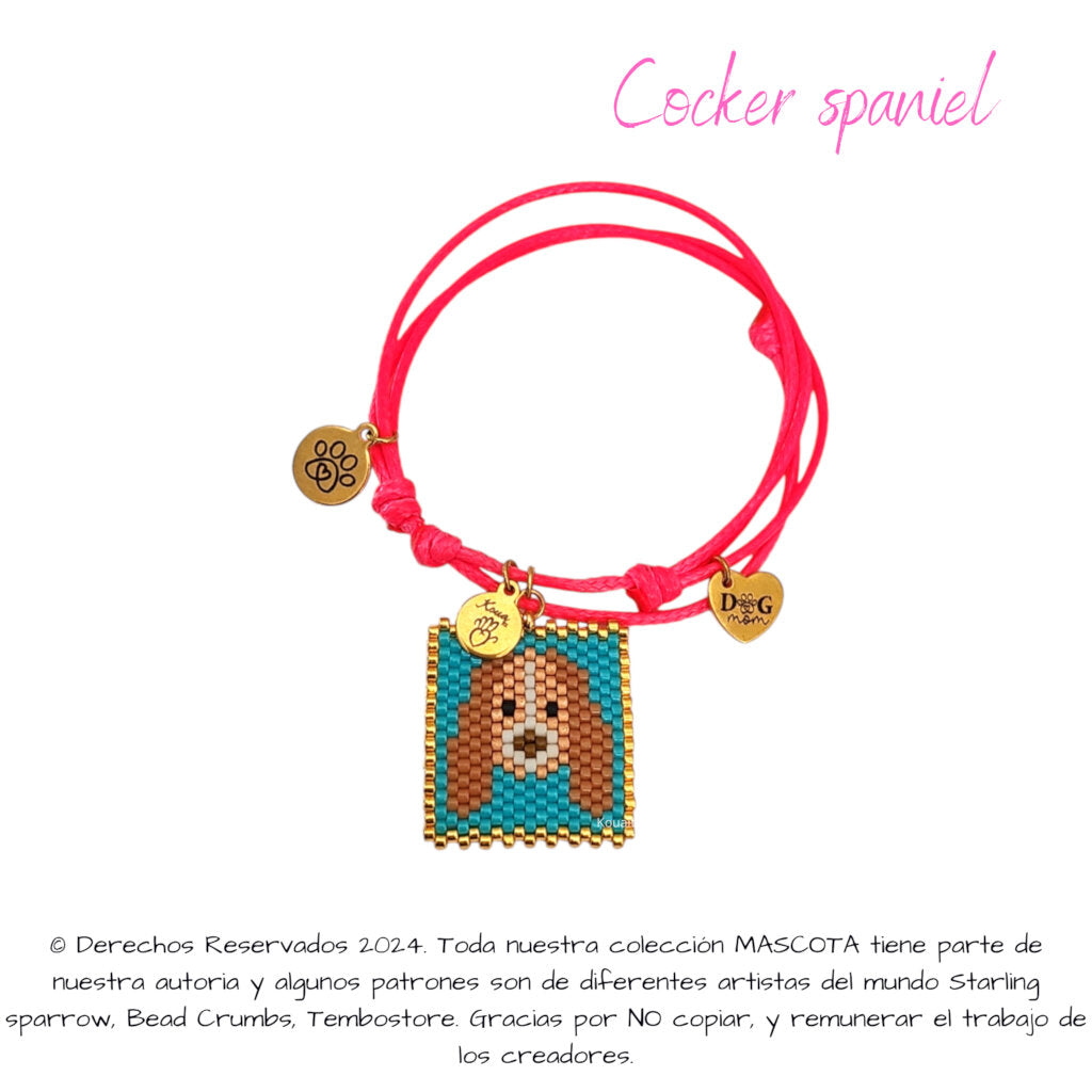 Cocker Spaniel Pulsera, Llavero, Collar o Kit