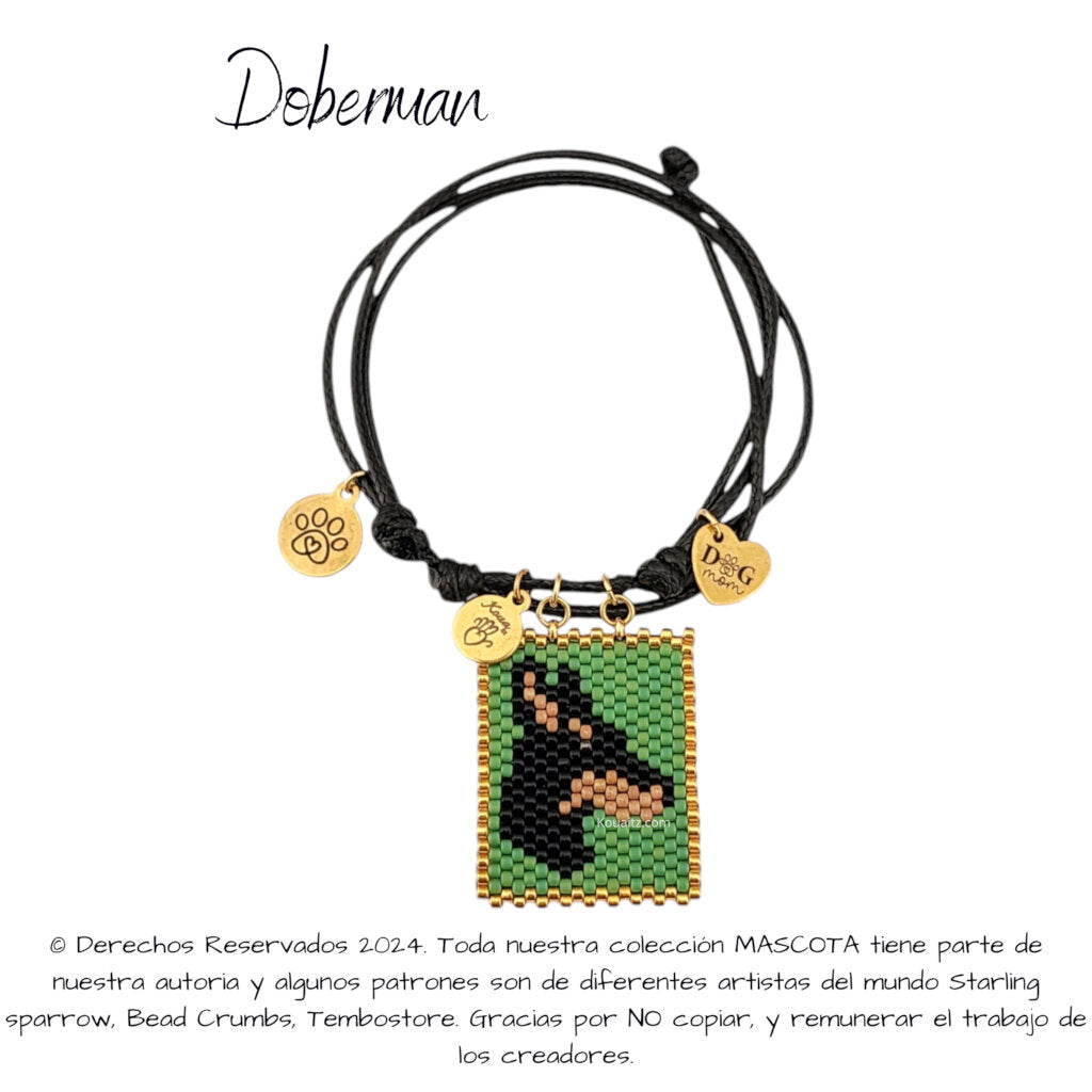 Doberman Pulsera, Llavero, Collar o Kit