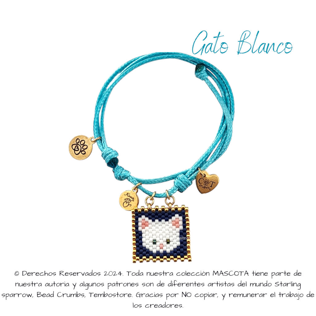 Gato Pulsera, Llavero, Collar o Kit