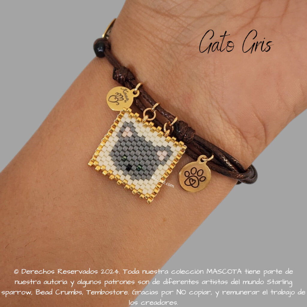 Gato Pulsera, Llavero, Collar o Kit