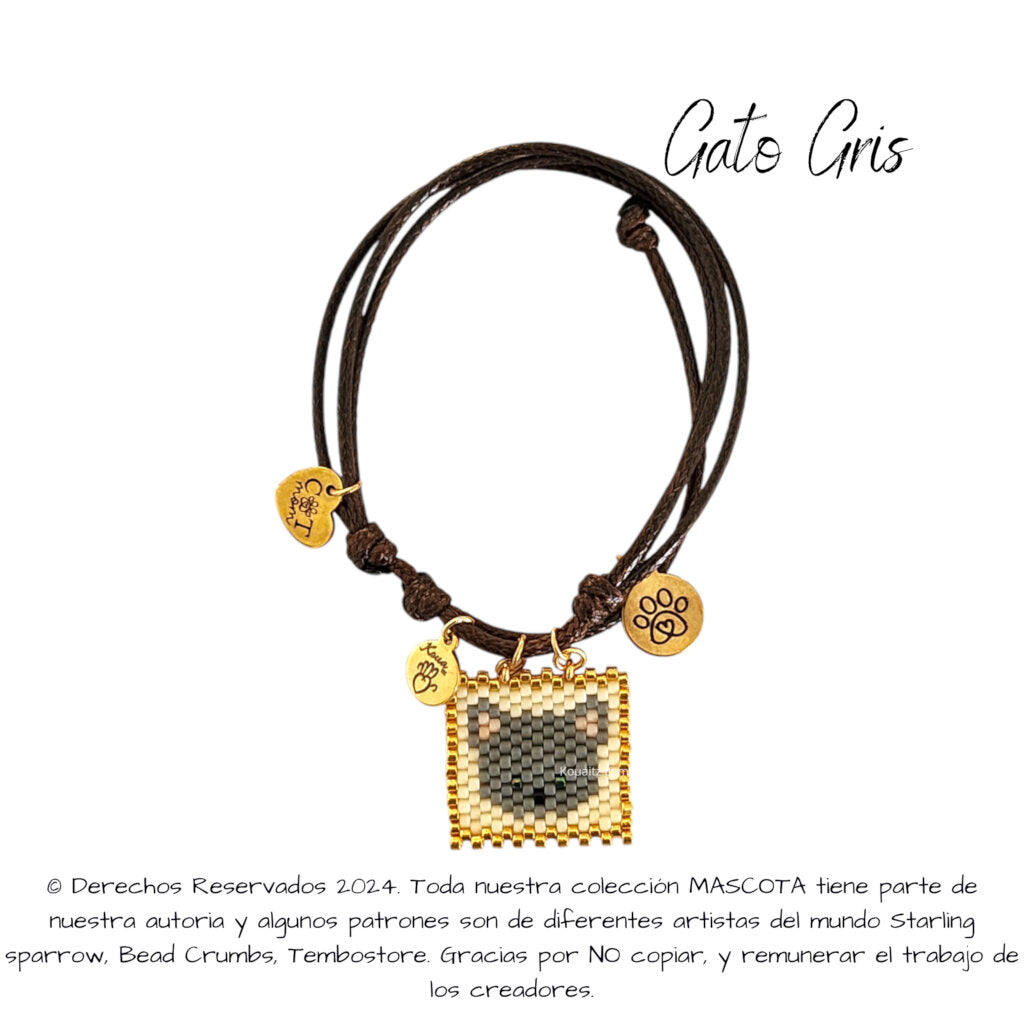 Gato Pulsera, Llavero, Collar o Kit