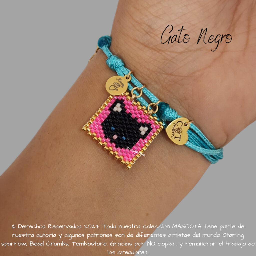 Gato Pulsera, Llavero, Collar o Kit