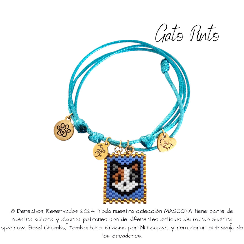 Gato Pinto Pulsera, Llavero, Collar o Kit