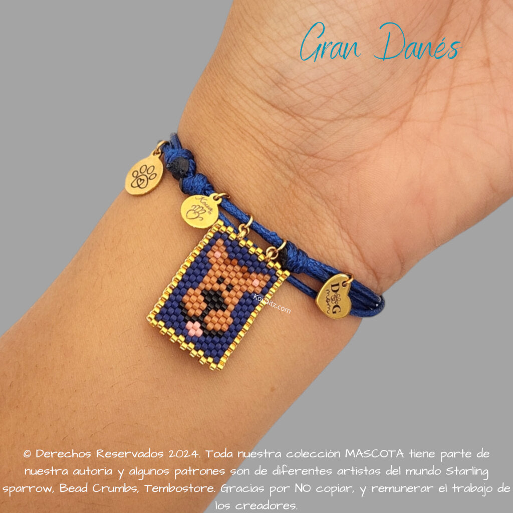 Gran Danés Pulsera, Llavero, Collar o Kit