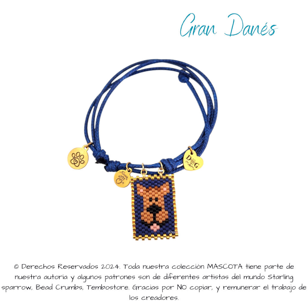 Gran Danés Pulsera, Llavero, Collar o Kit