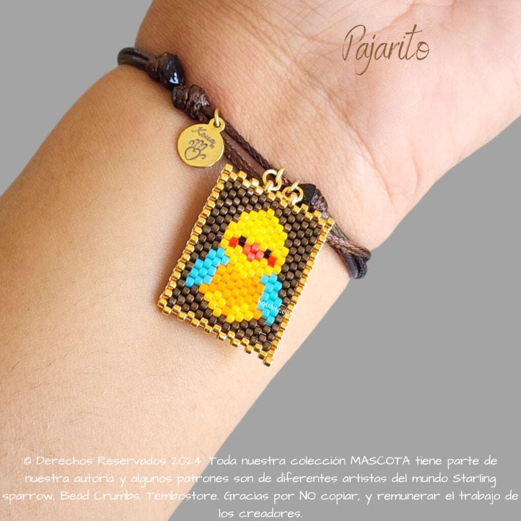 Pajarito Pulsera, Llavero, Collar o Kit