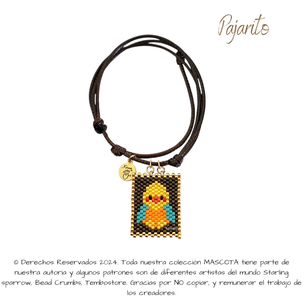 Pajarito Pulsera, Llavero, Collar o Kit