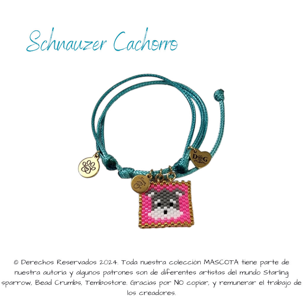 Schnauzer Cachorro Pulsera, Llavero, Collar o Kit
