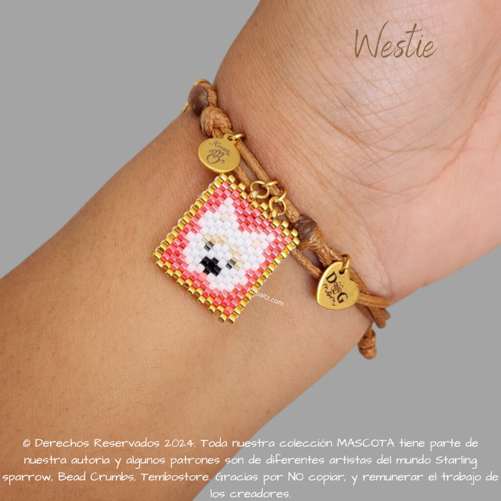 Westie Pulsera, Llavero, Collar o Kit