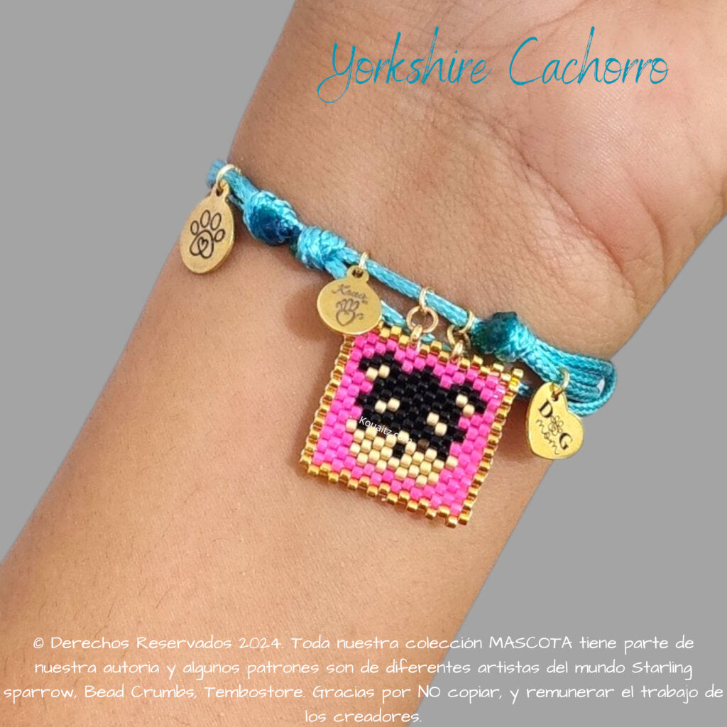 Yorkie Cachorro Pulsera, Llavero, Collar o Kit