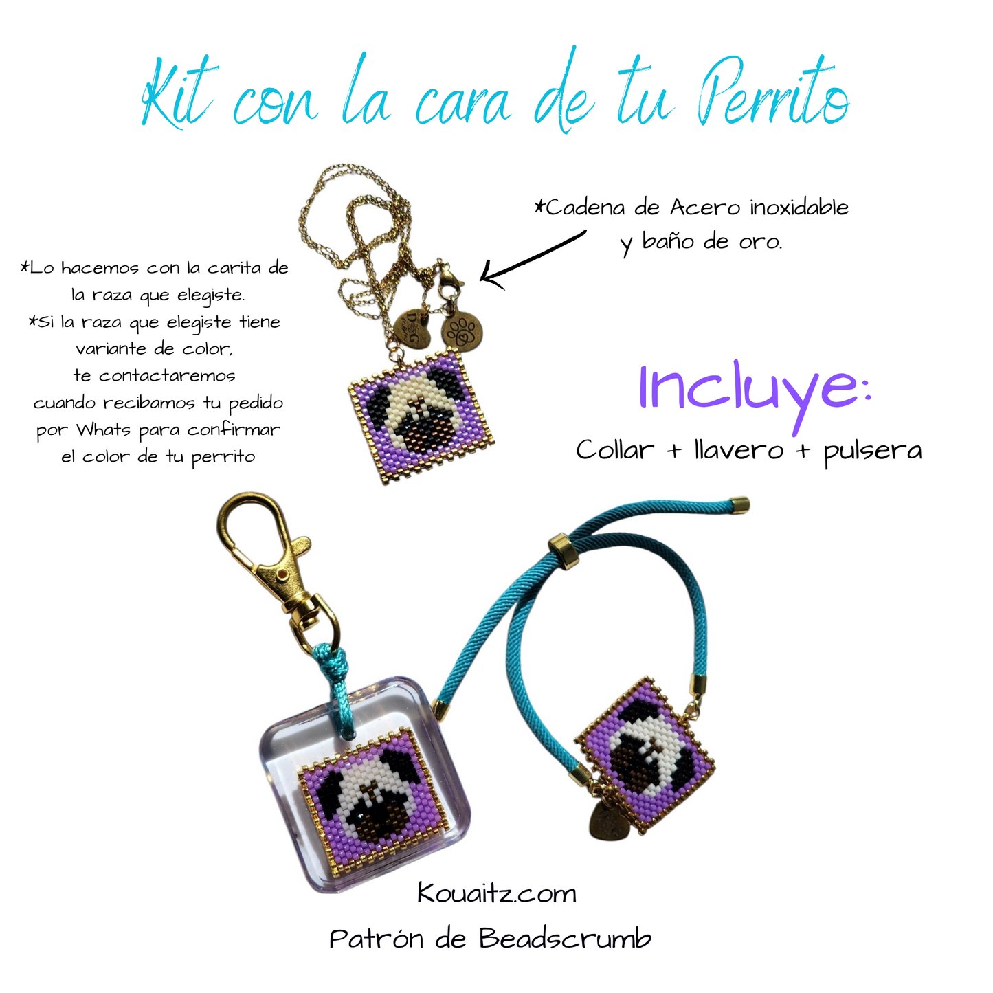 Yorkshire Terrier Pulsera, Llavero, Collar o Kit