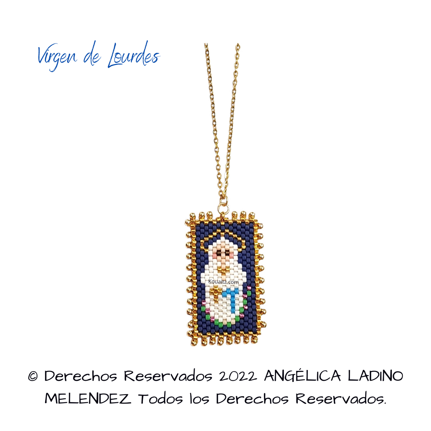 Virgen de Lourdes Pulsera, Llavero, Collar o Kit