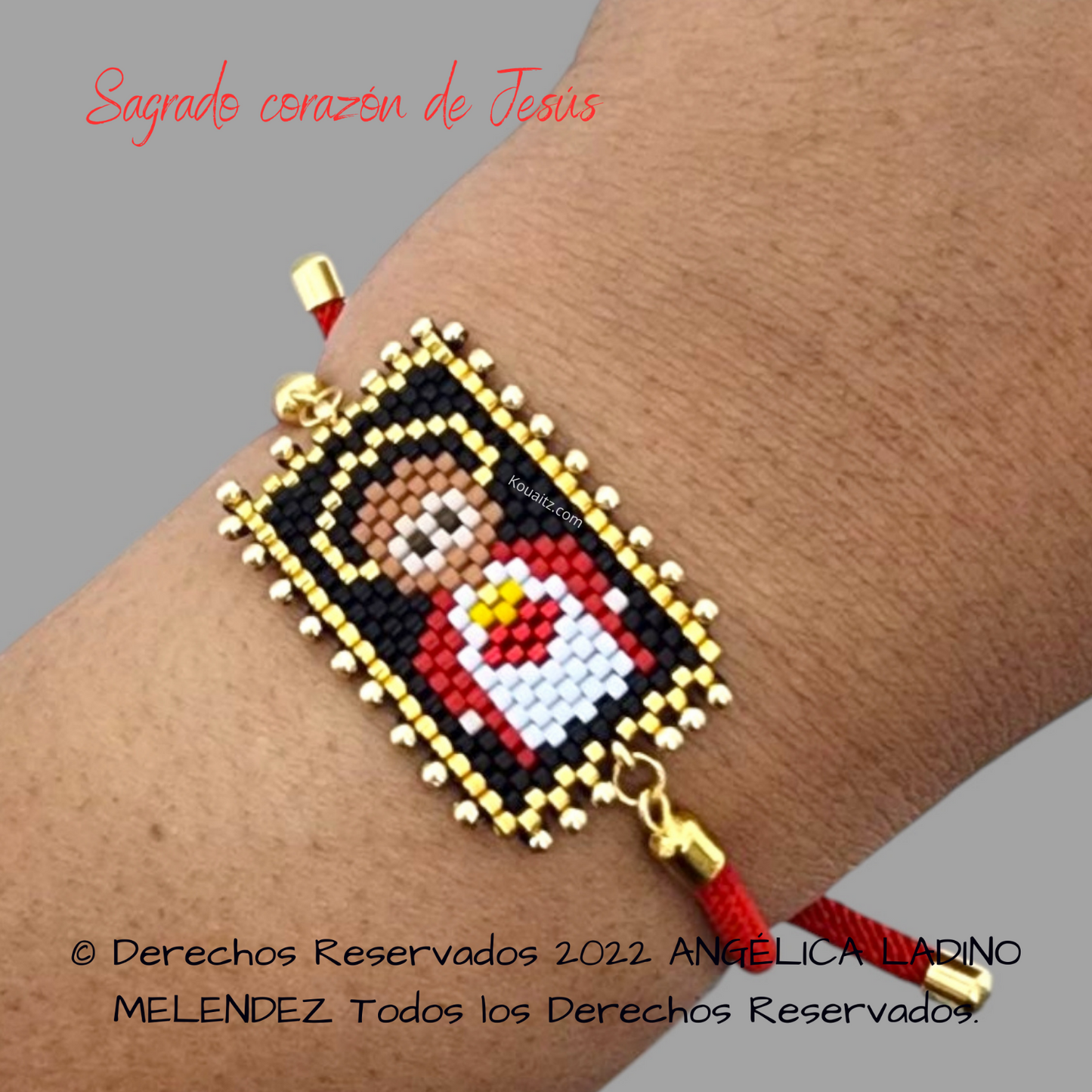 Sagrado Corazón de Jesús Pulsera, Llavero, Collar o Kit
