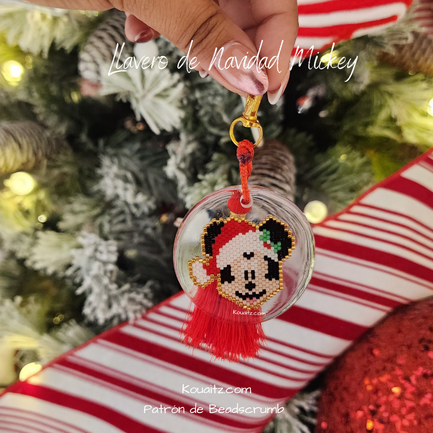 Pulsera o Llavero Mickey✨ Hecha a Mano con Delica Miyuk