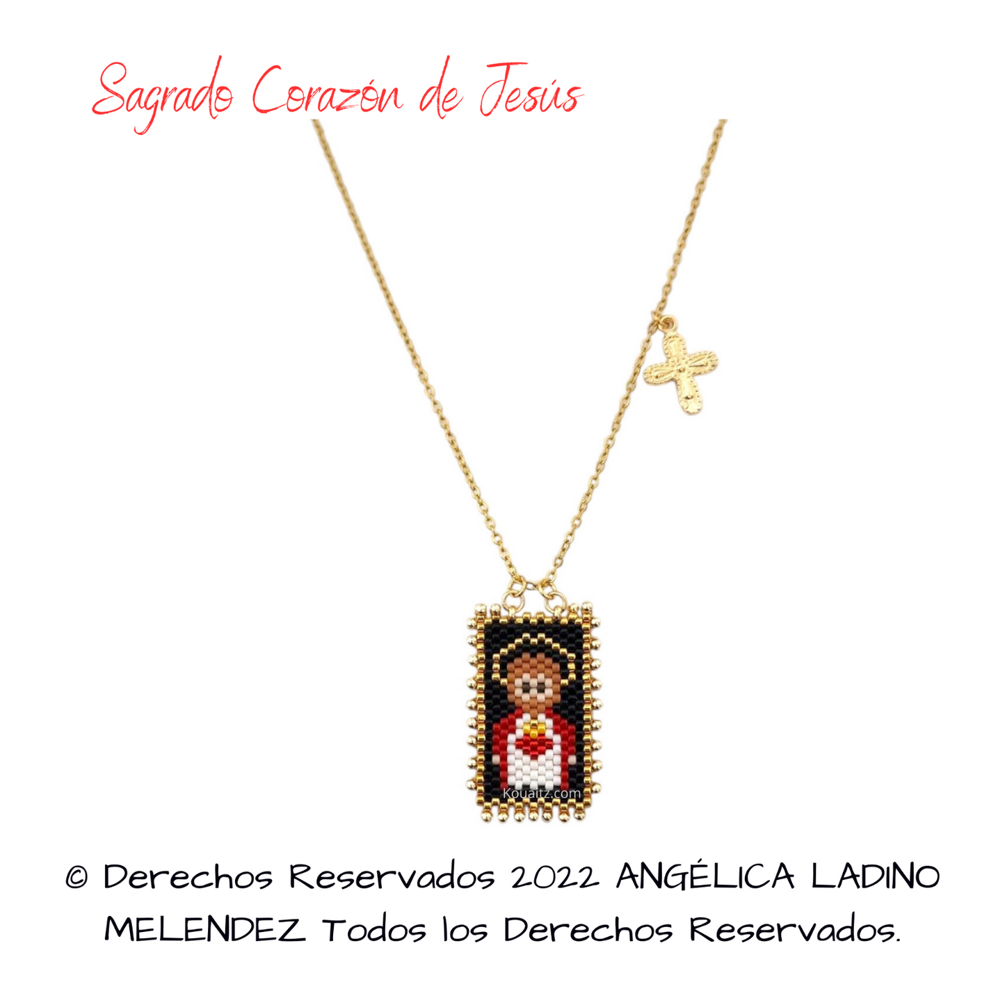 Sagrado Corazón de Jesús Pulsera, Llavero, Collar o Kit
