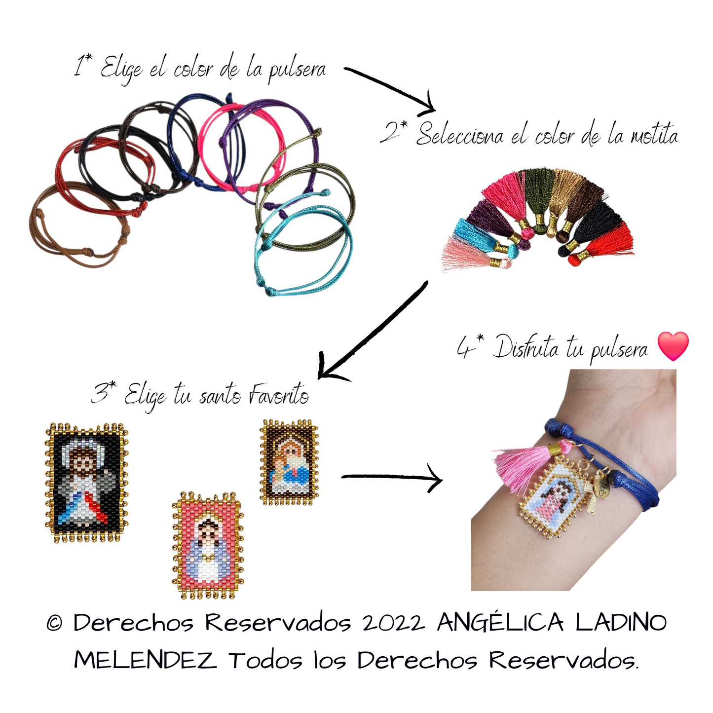 Pulsera Santitos Cordón + Motita