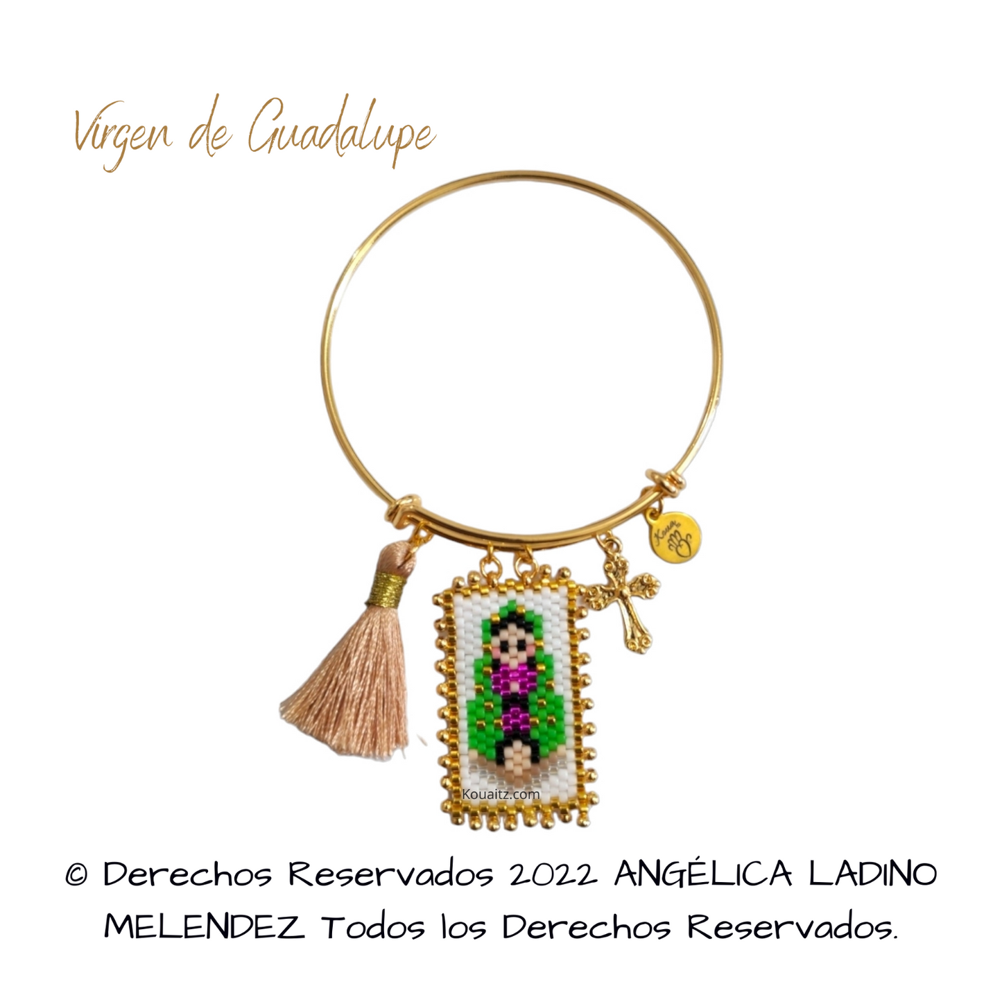 Kit Santos o Virgen Pulsera Dorada, collar y llavero