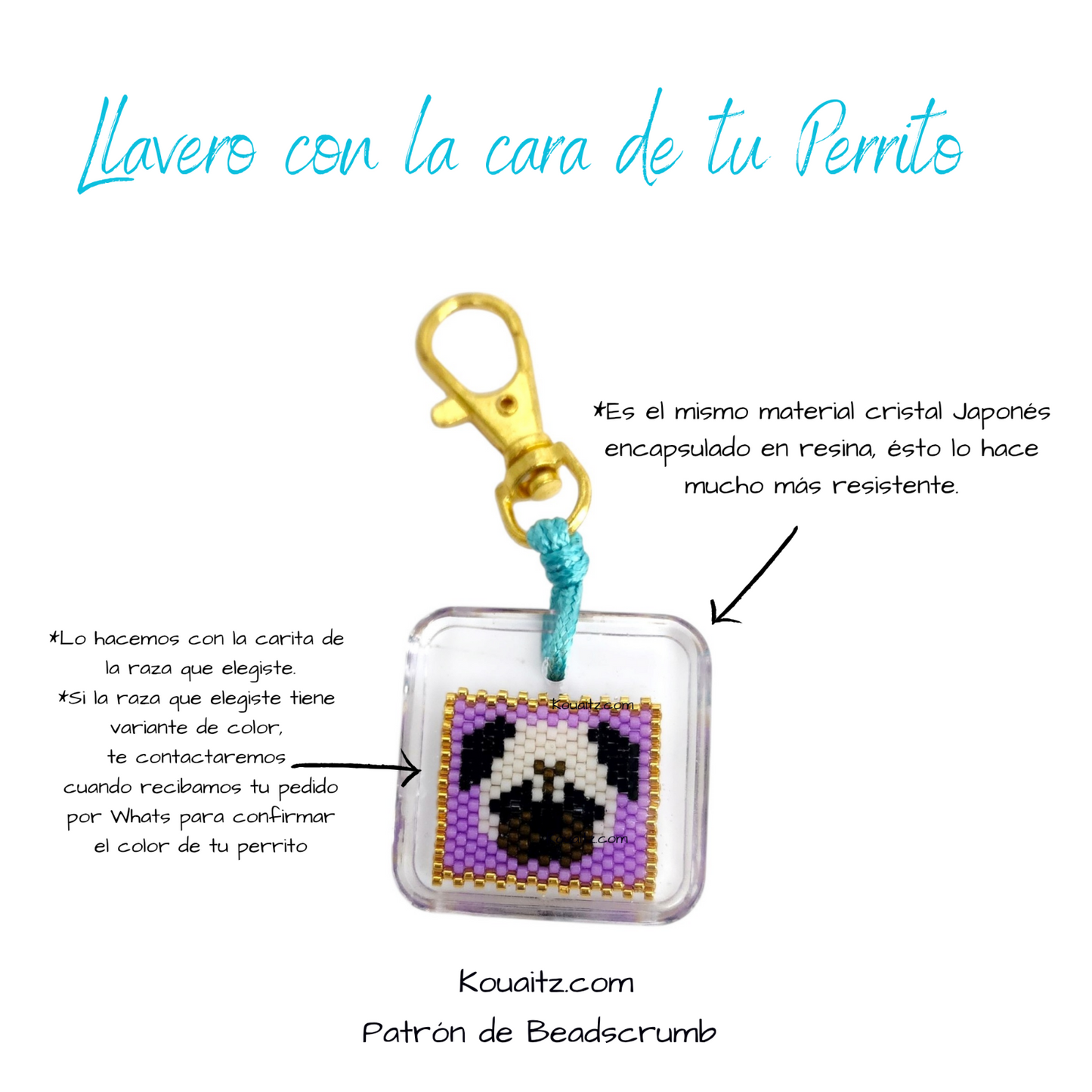 Bichón Frise o Maltés Pulsera, Llavero, Collar o Kit