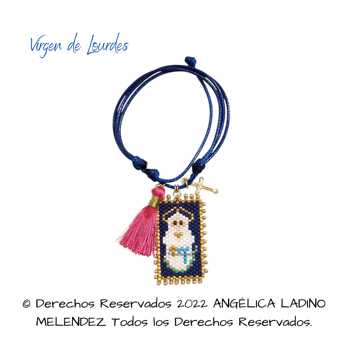 Virgen de Lourdes Pulsera, Llavero, Collar o Kit