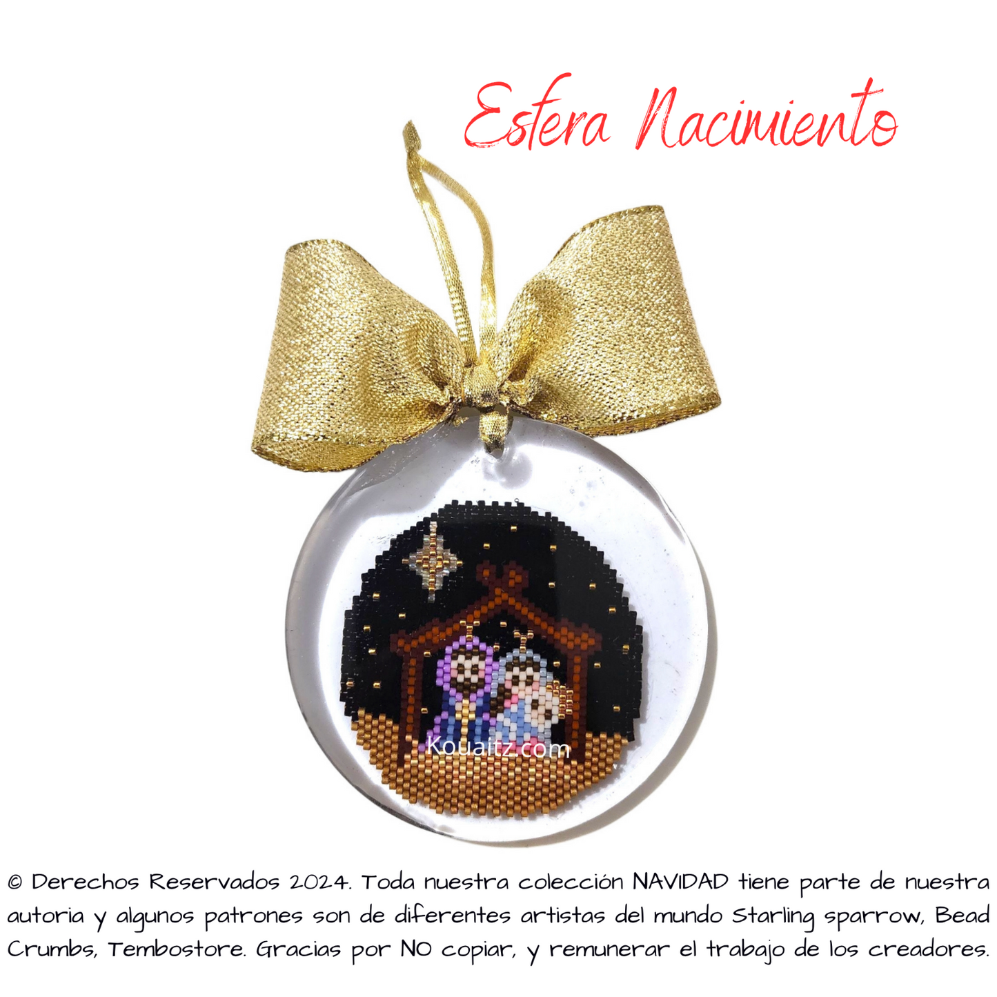 Esferas Navideñas Artesanales Nacimiento y Reyes Magos Miyuki encapsulada en resina | Koua Itz 🎁
