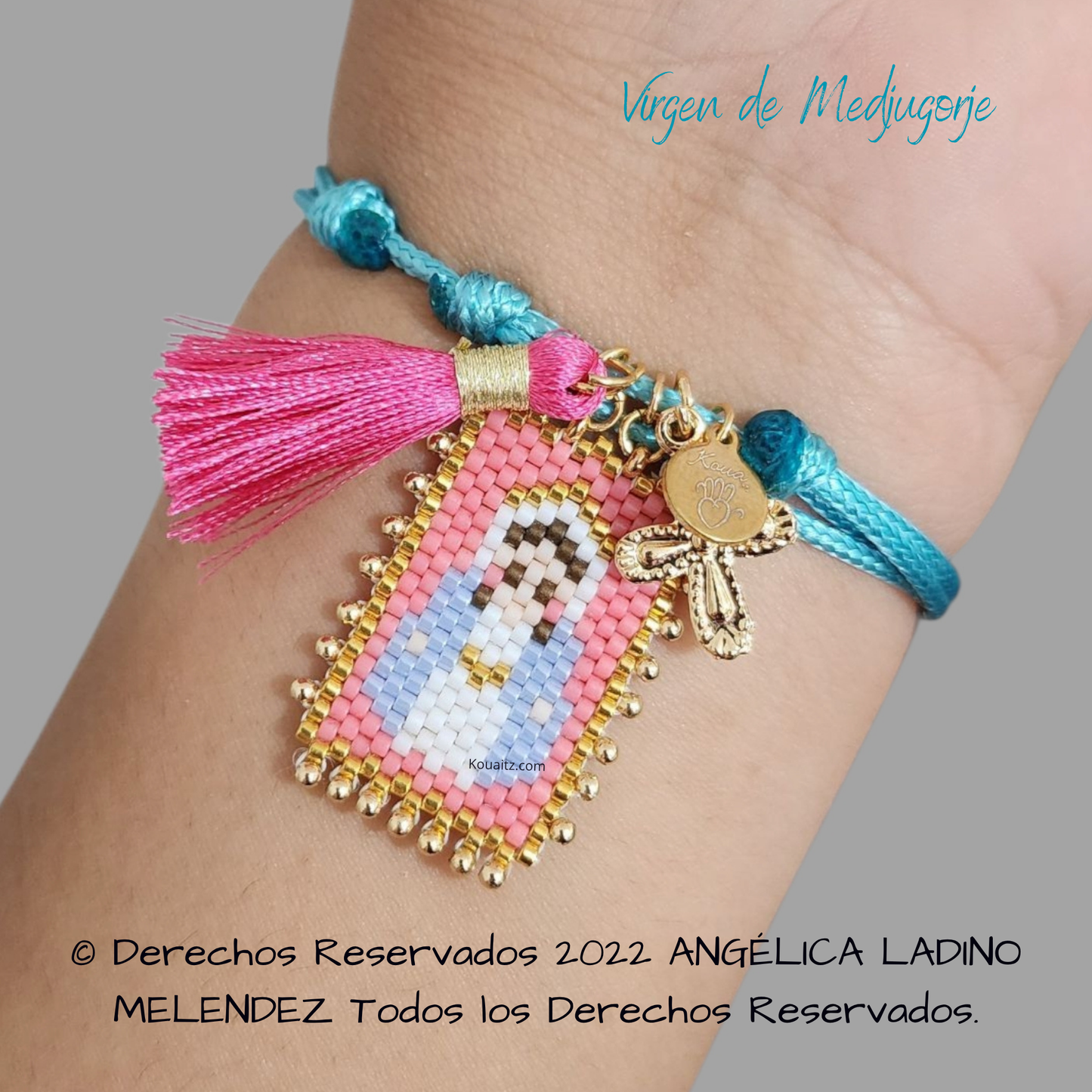 Virgen de Medjugorje Pulsera, collar o llavero