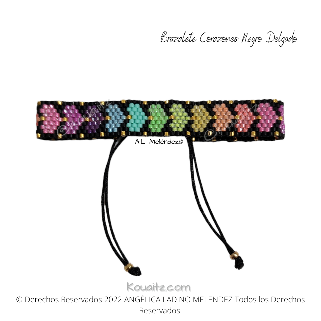 Brazalete Corazones Colores Miyuki Delgado