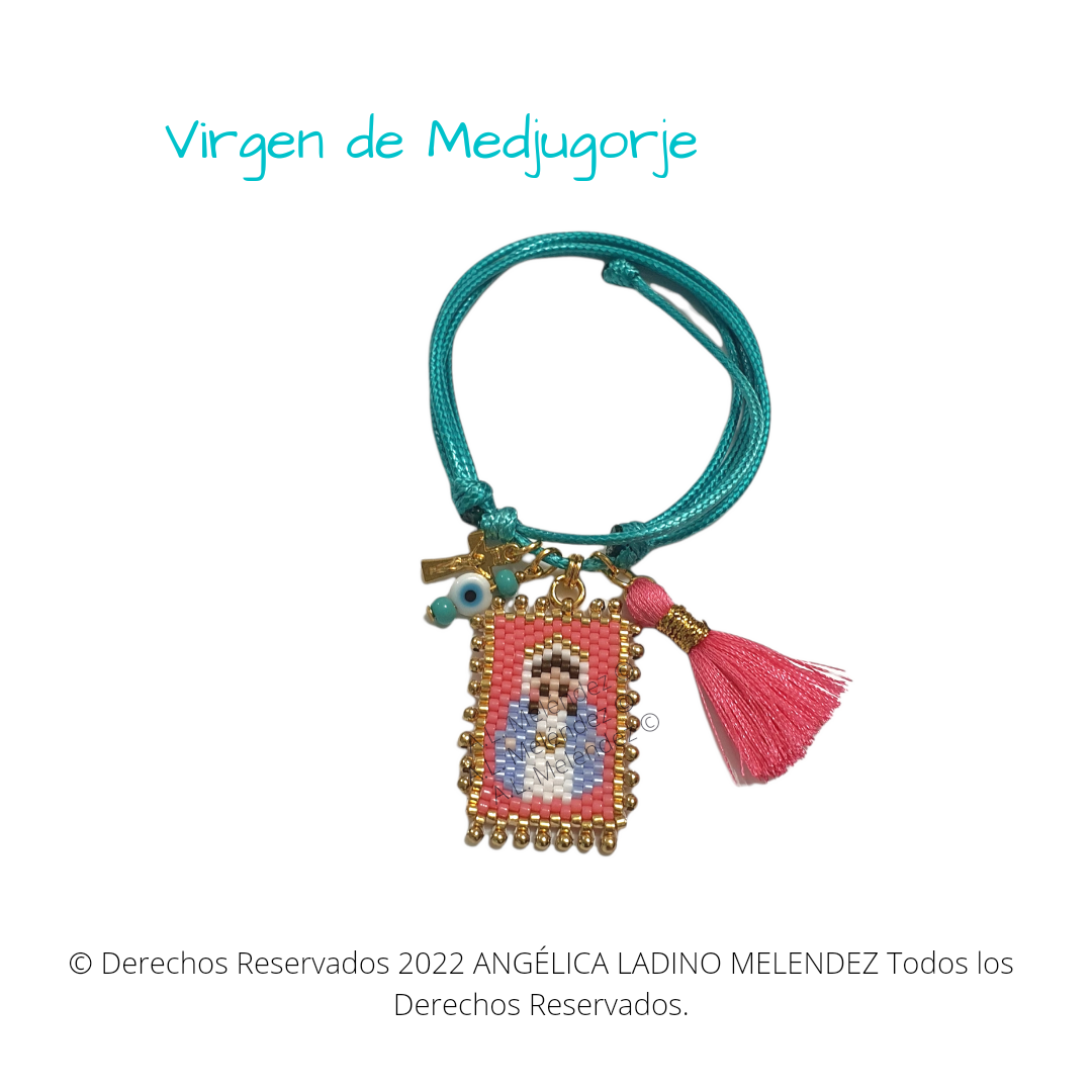 Virgen de Medjugorje Pulsera, collar o llavero