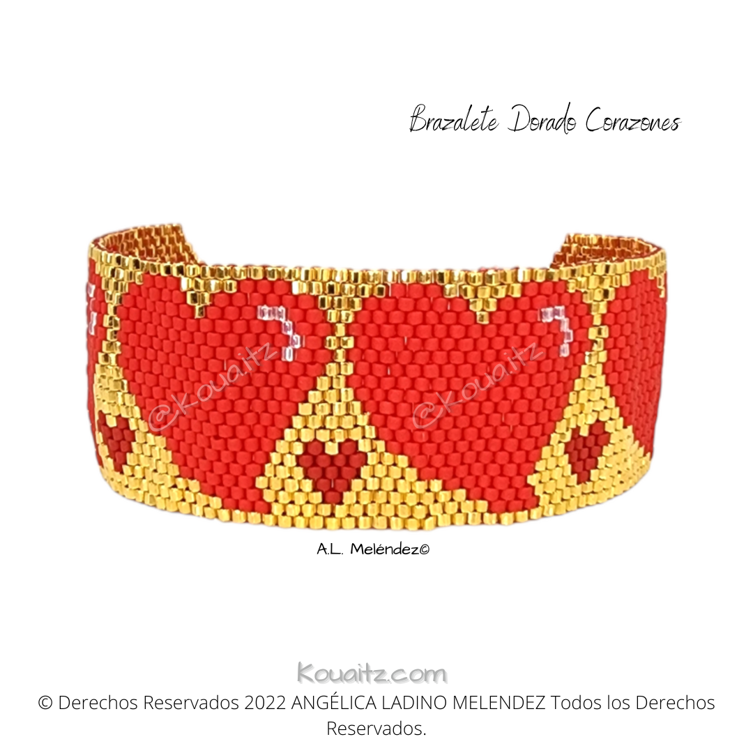 Brazalete Corazones Dorado