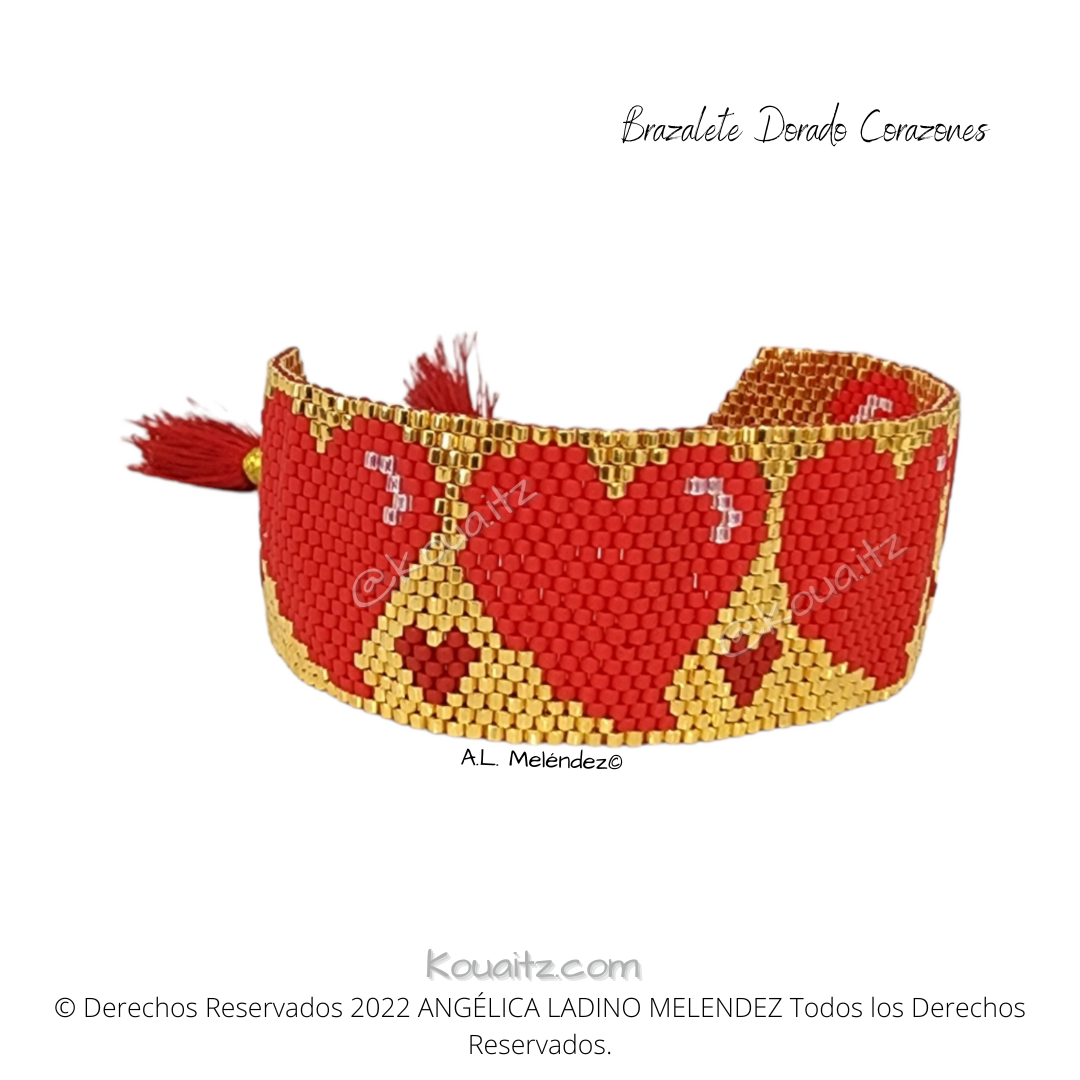 Brazalete Corazones Dorado