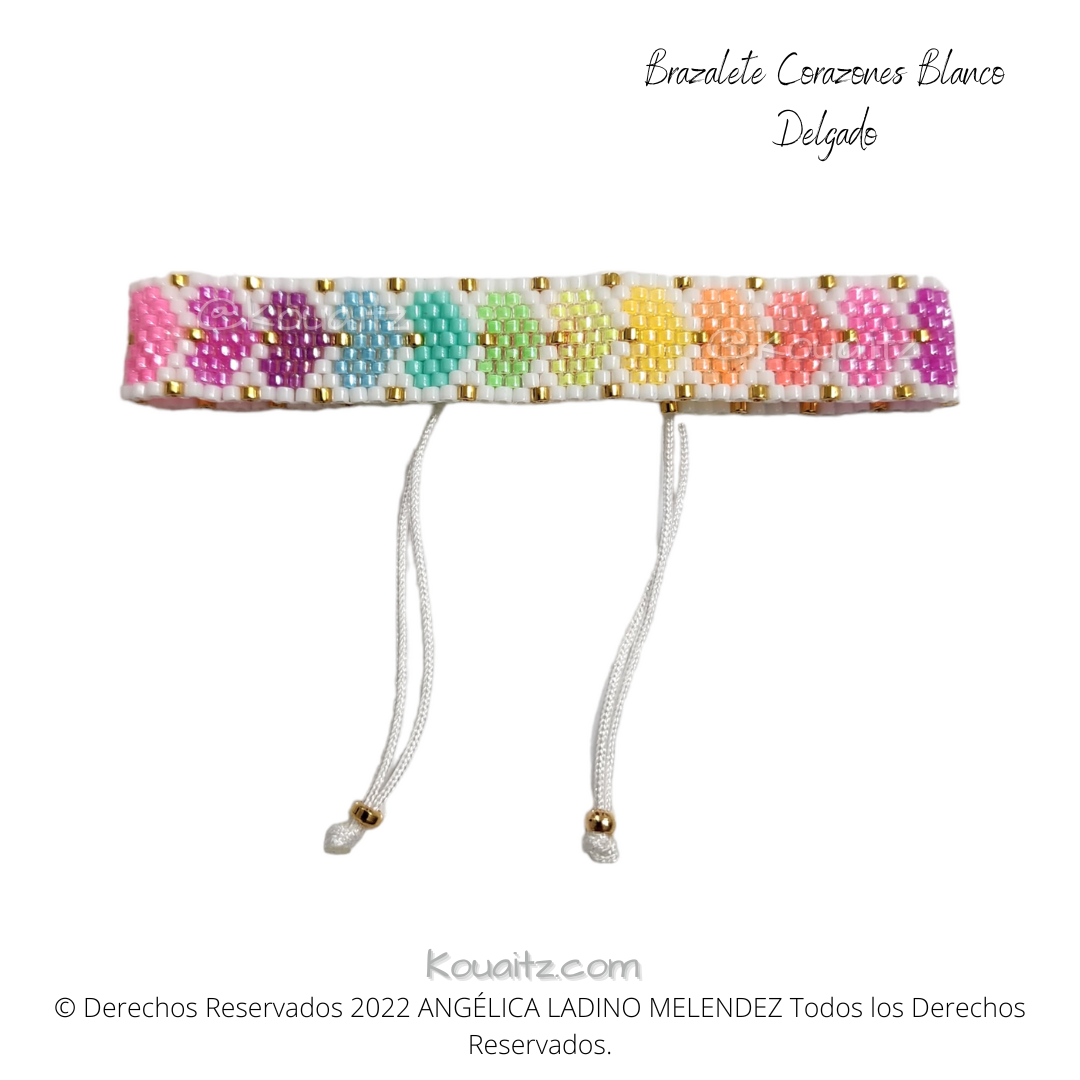 Brazalete Corazones Colores Miyuki Delgado