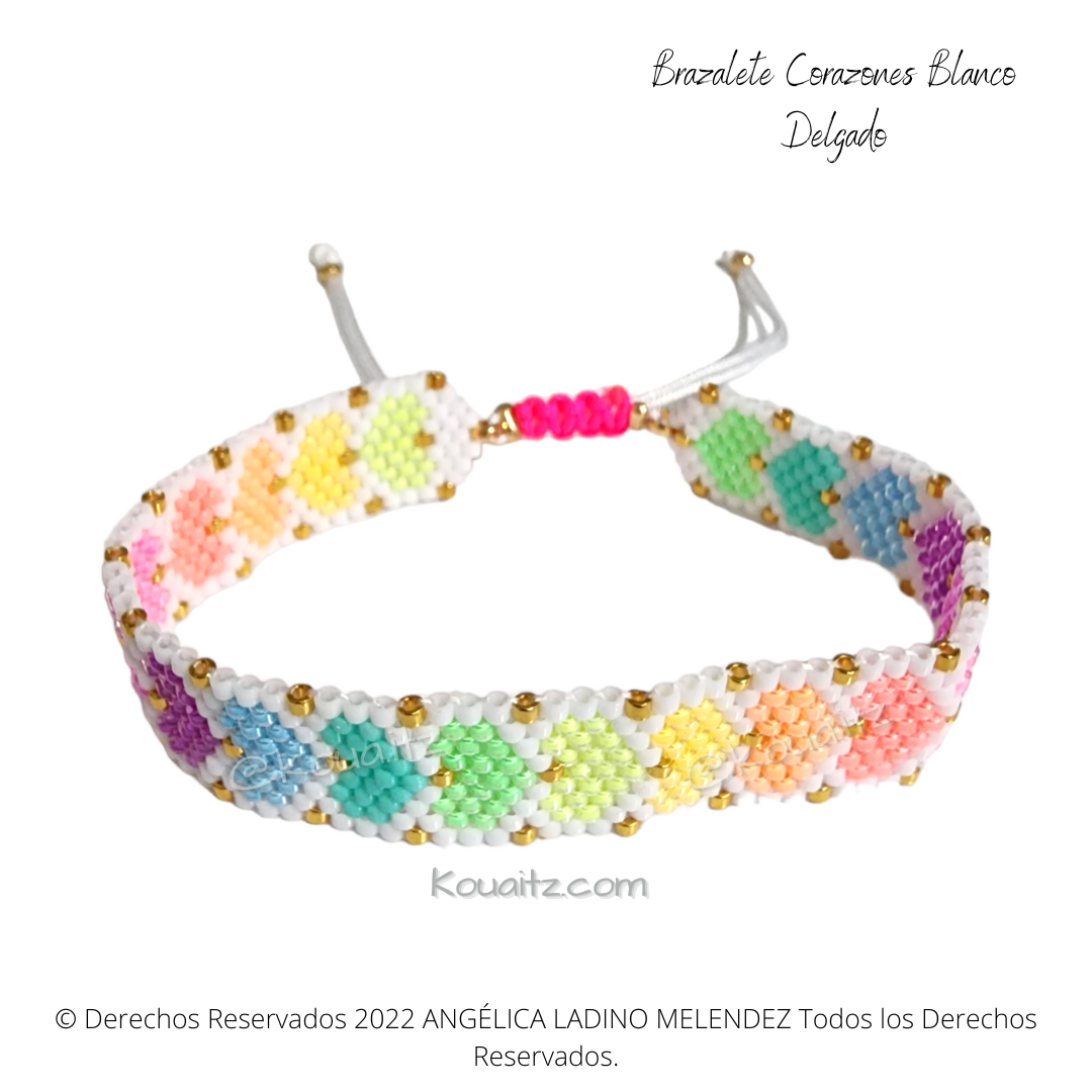 Brazalete Corazones Colores Miyuki Delgado