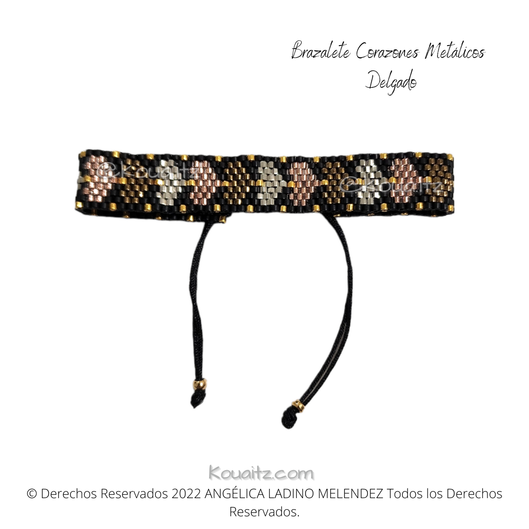 Brazalete Corazones Colores Miyuki Delgado