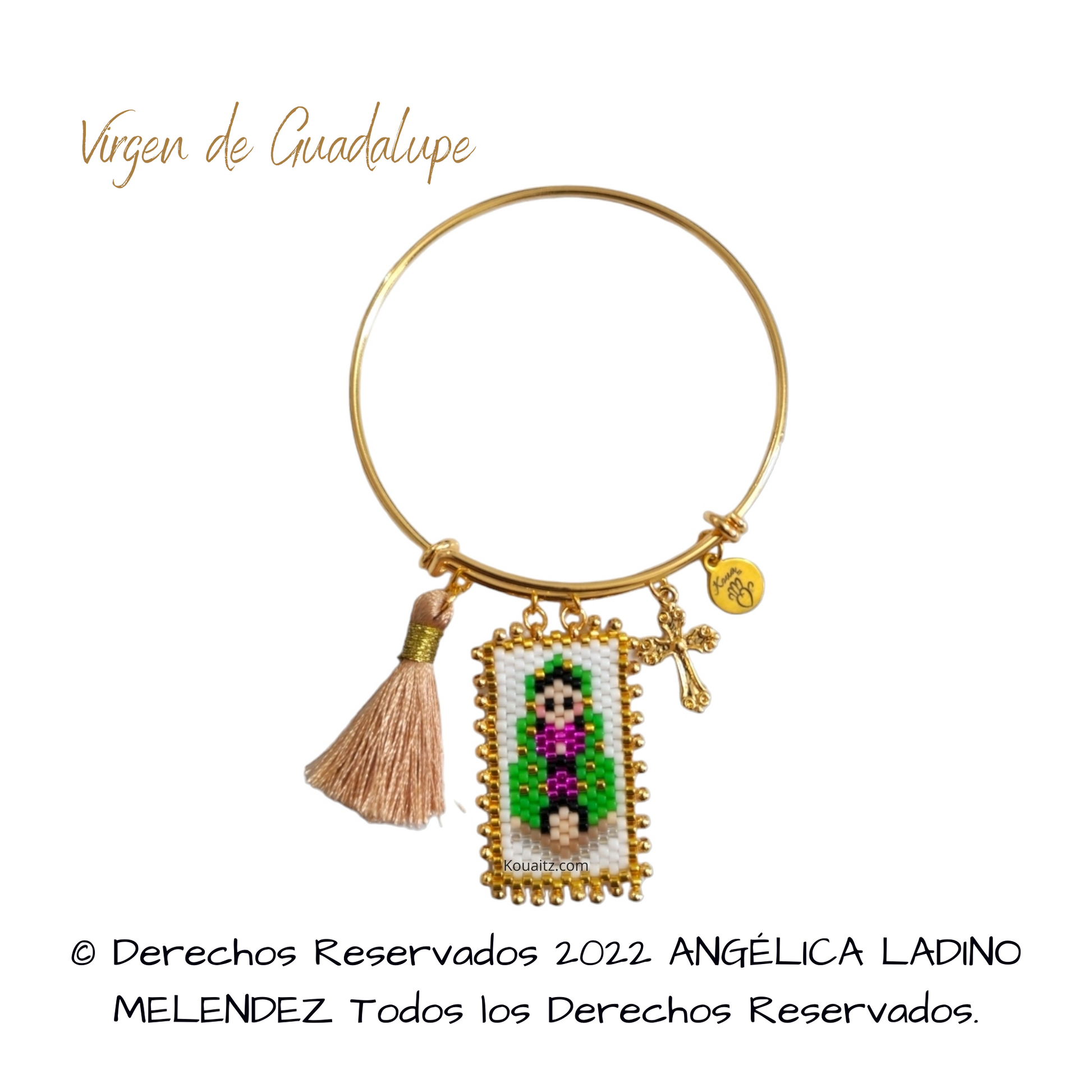 Pulsera Joyería Religiosa, Escapulario Virgen de Guadalupe Hecho a Mano Hecho en México