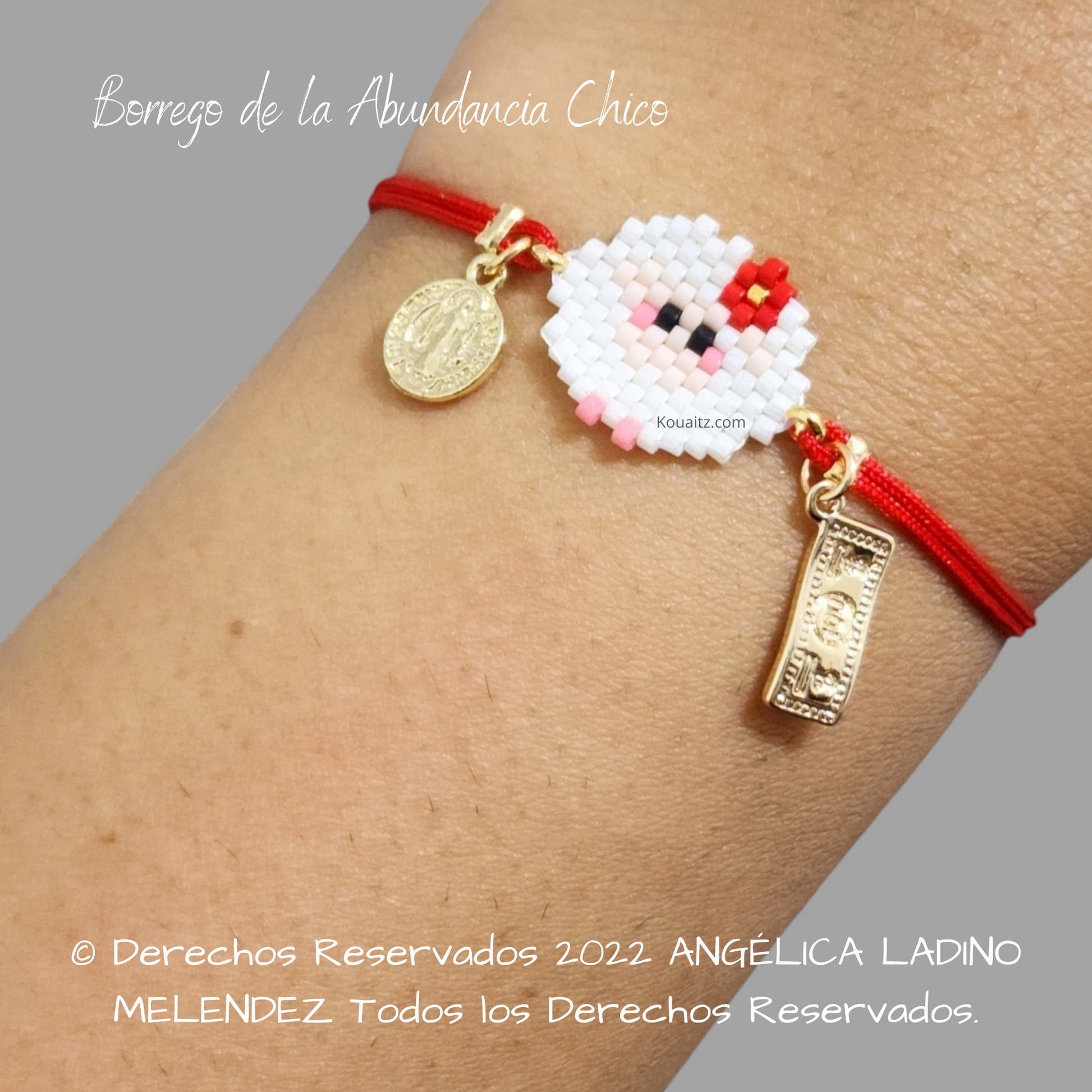 Pulsera Roja Borrego de la abundancia, Borreguito de la Abundancia Regalo de Navidad Original