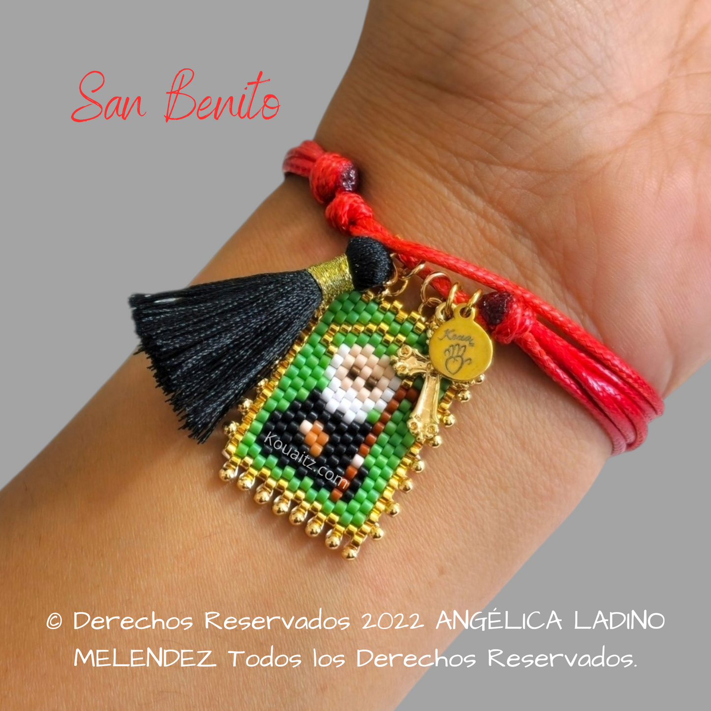 Pulsera Joyería Religiosa, Escapulario San Benito Hecho a Mano Hecho en México