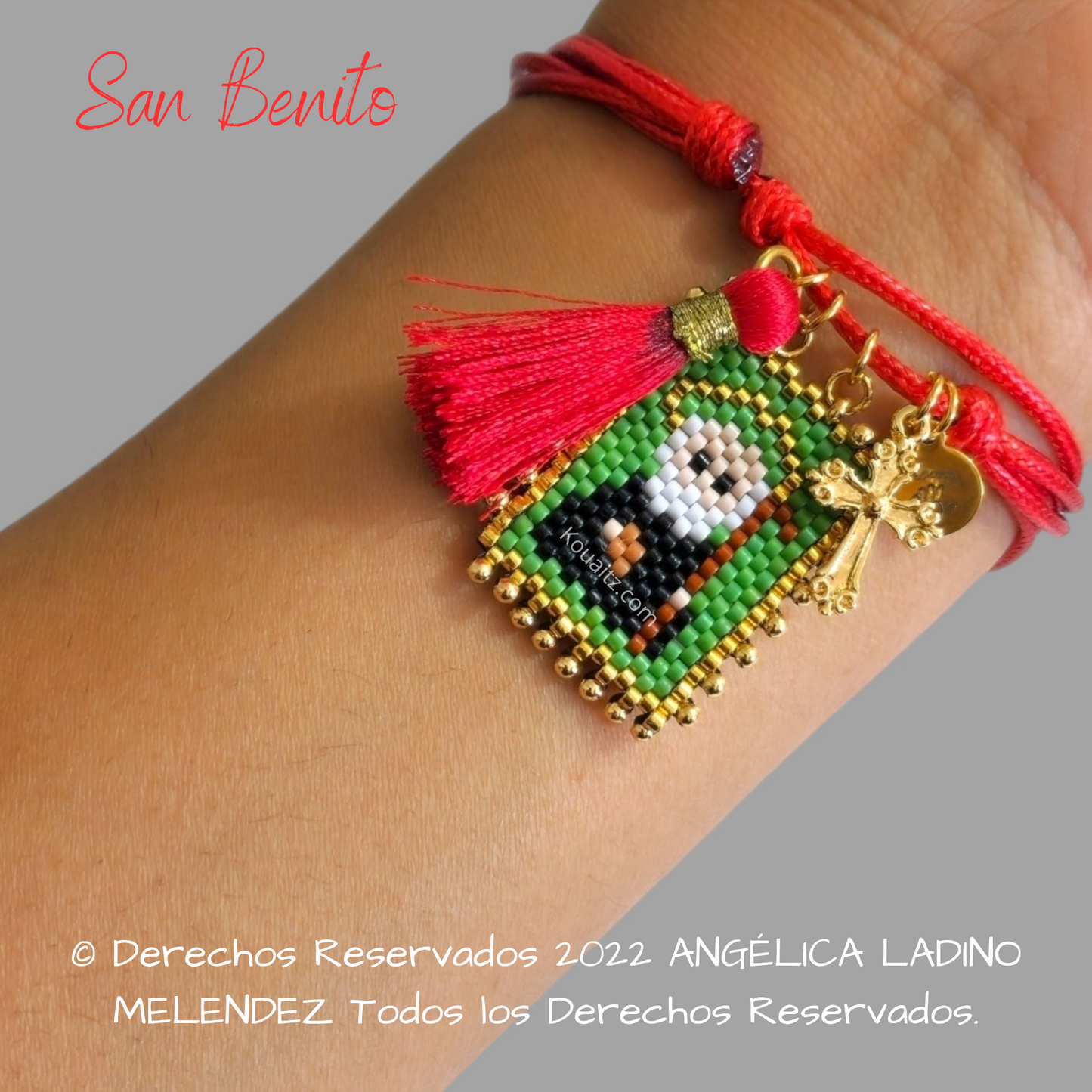 Pulsera Joyería Religiosa, Escapulario San Benito Hecho a Mano Hecho en México