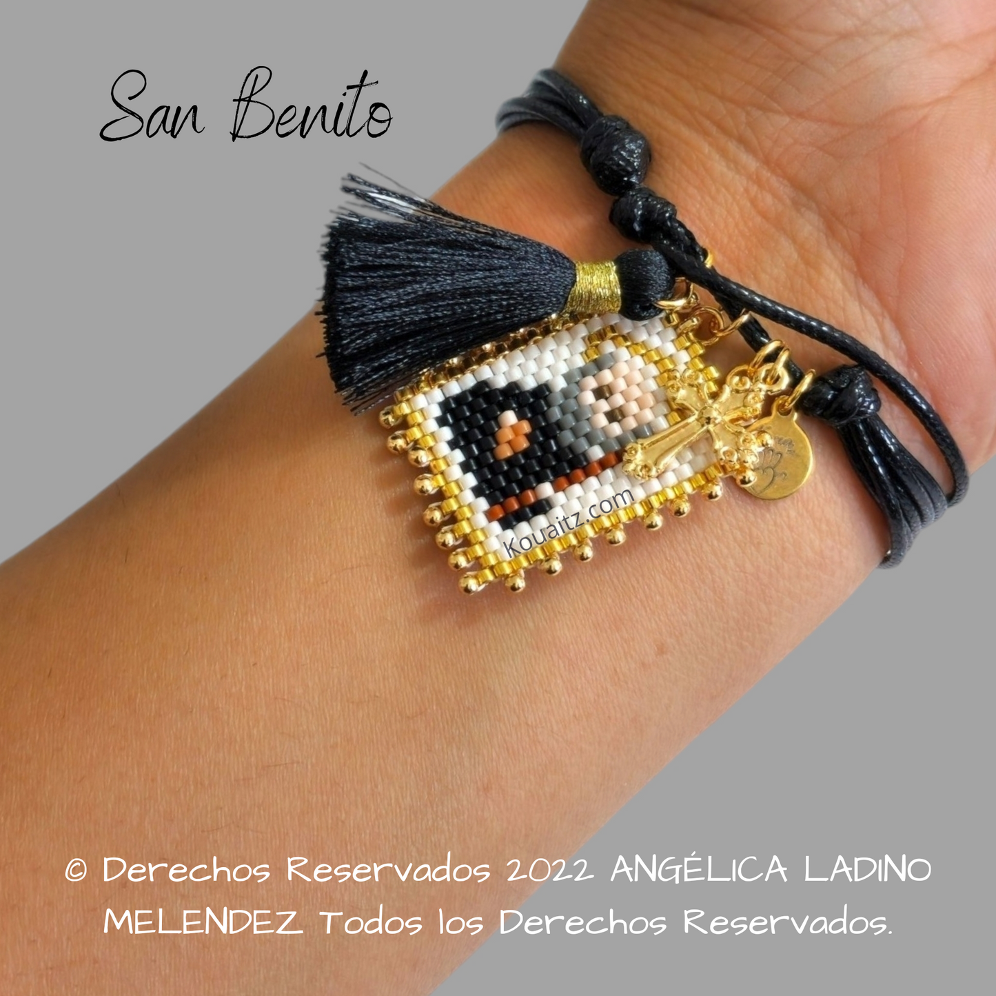 Pulsera Joyería Religiosa, Escapulario San Benito Hecho a Mano Hecho en México