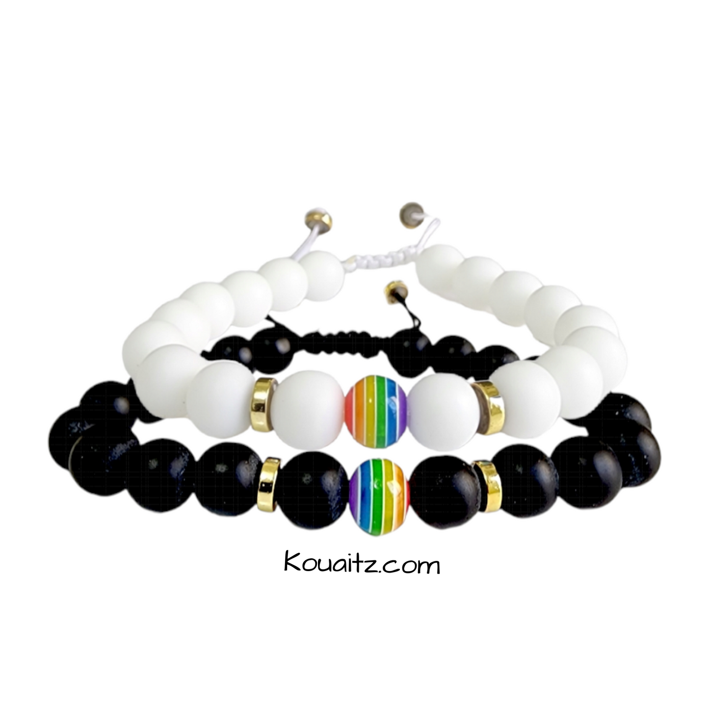 Set Pulseras Pareja Arcoiris Pride