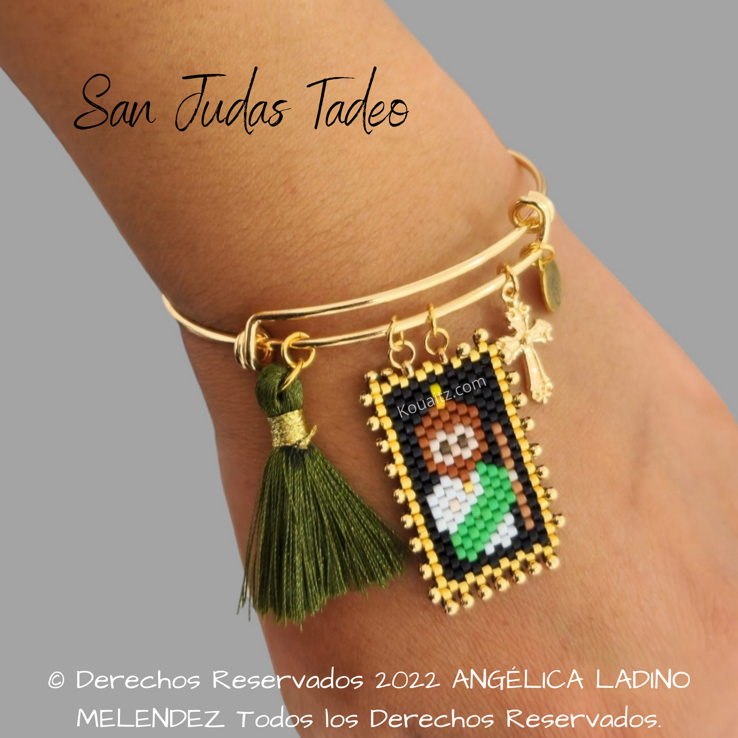 Pulsera Joyería Religiosa, Escapulario San Judas Tadeo Hecho a Mano Hecho en México