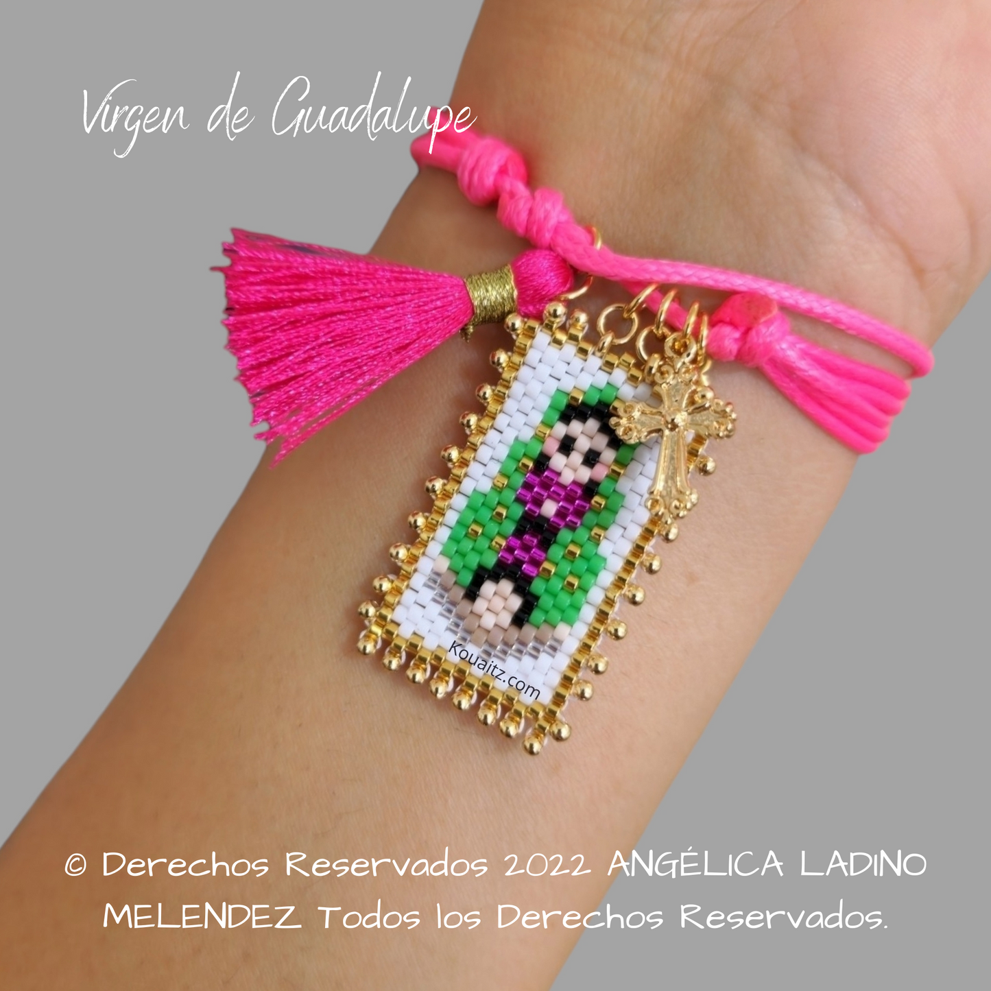 Pulsera Joyería Religiosa, Escapulario Virgen de Guadalupe Hecho a Mano Hecho en México