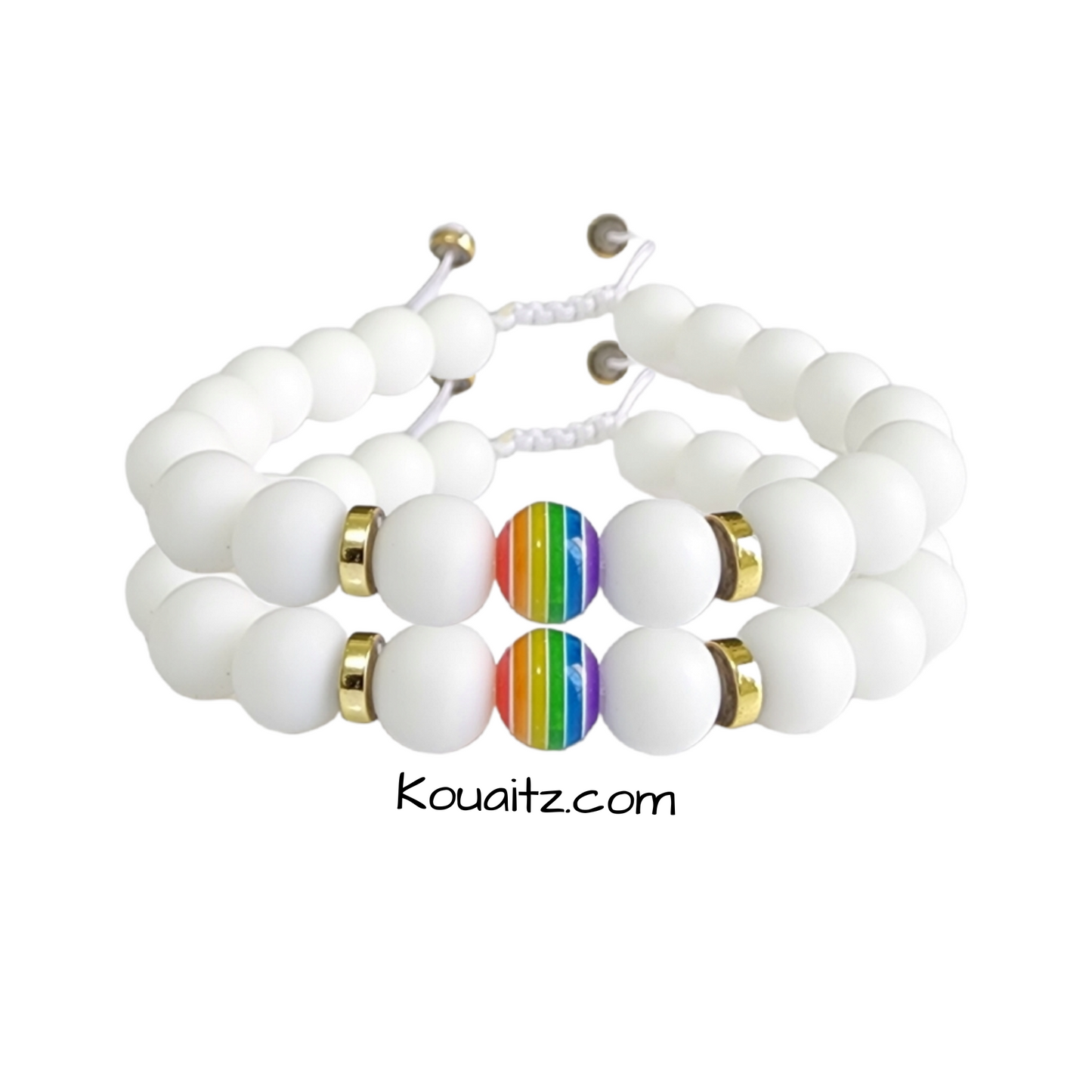 Set Pulseras Pareja Arcoiris Pride