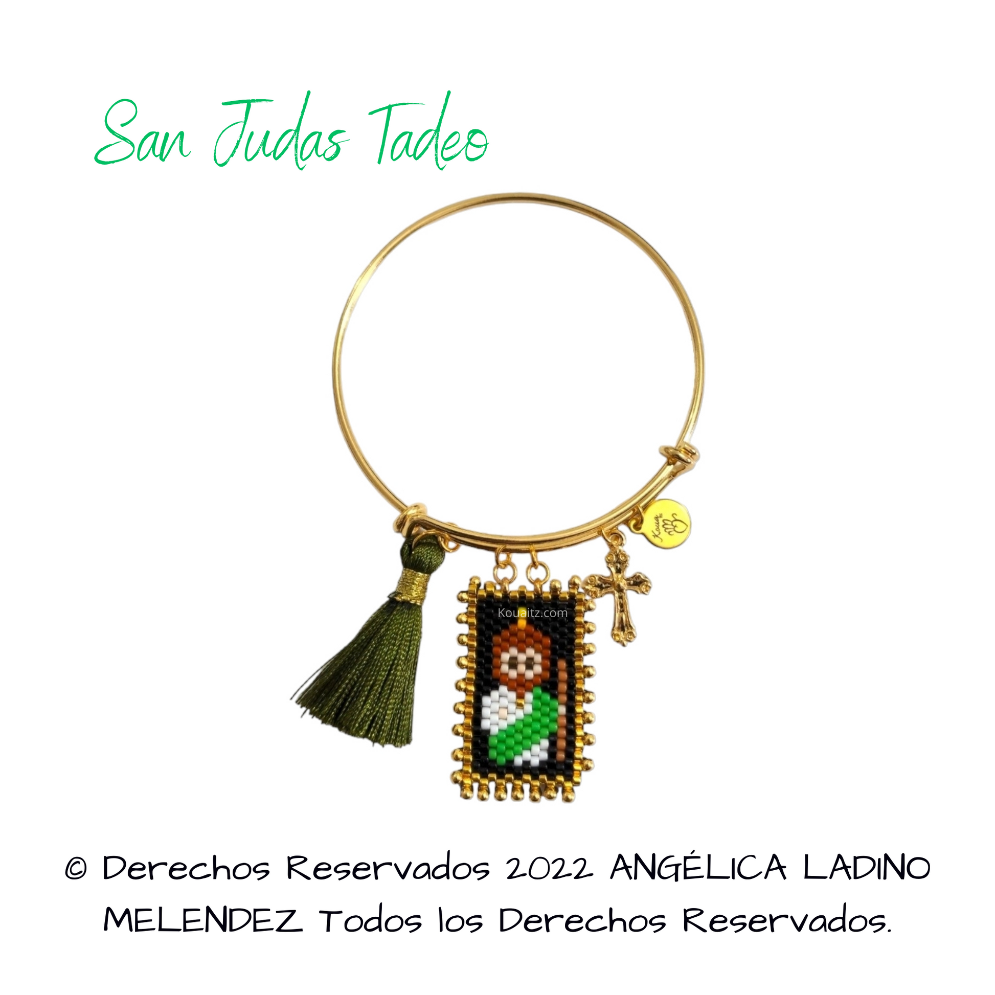 Pulsera Joyería Religiosa, Escapulario San Judas Tadeo Hecho a Mano Hecho en México