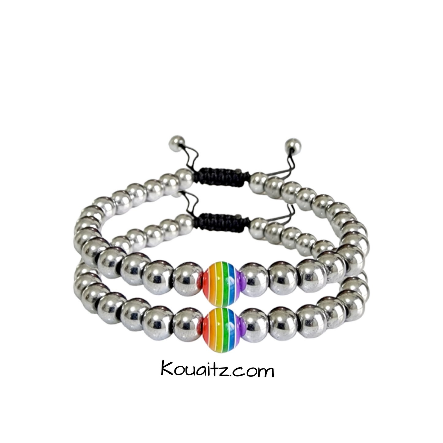 Set Pulseras Pareja Arcoiris Pride