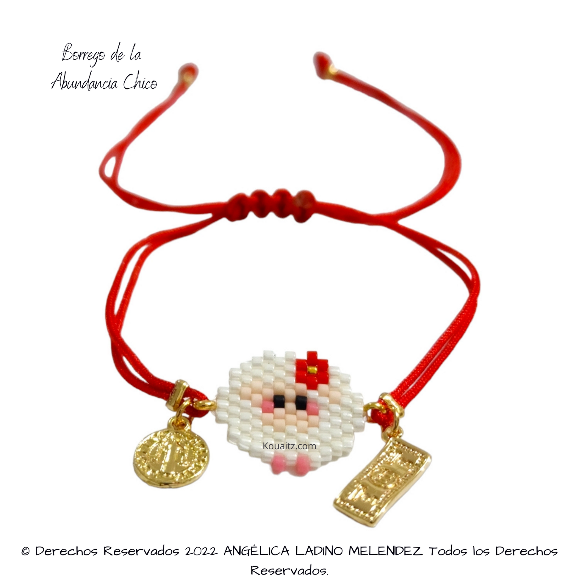 Pulsera Roja Borrego de la abundancia, Borreguito de la Abundancia Regalo de Navidad Original